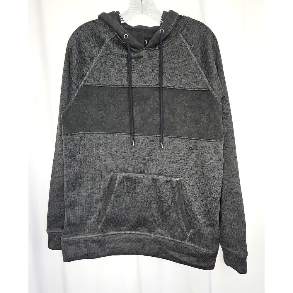 Caliville Men's Heather Gray Fleece Pullover Hoodie w/ Kangaroo Pocket Size M